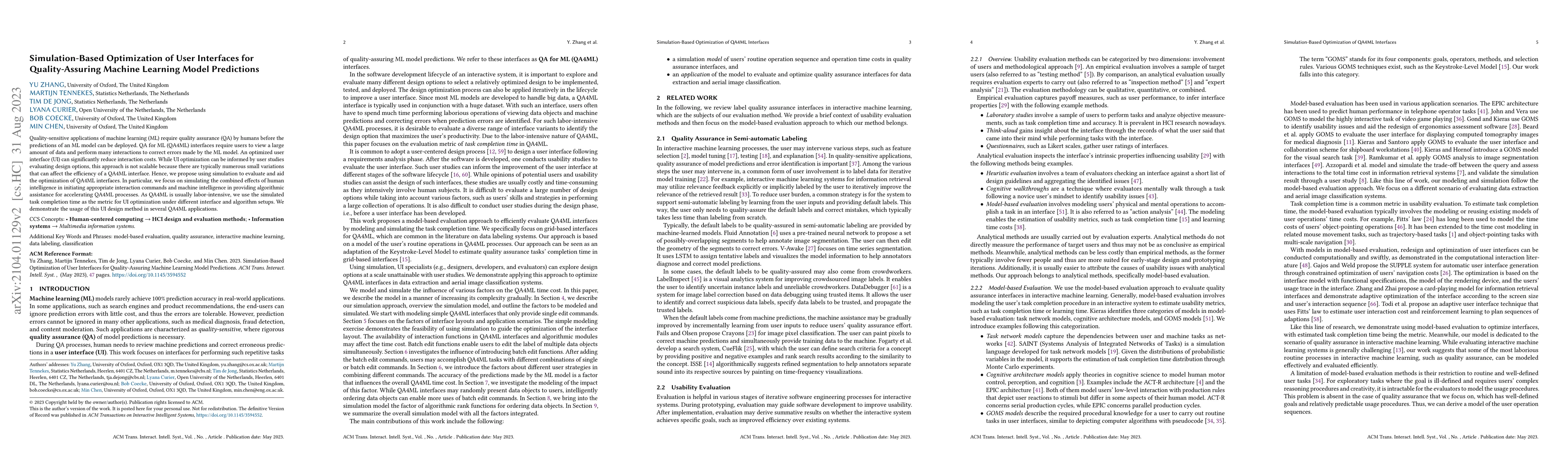 Thumbnail for Simulation-Based Optimization of User Interfaces for Quality-Assuring
  Machine Learning Model Predictions