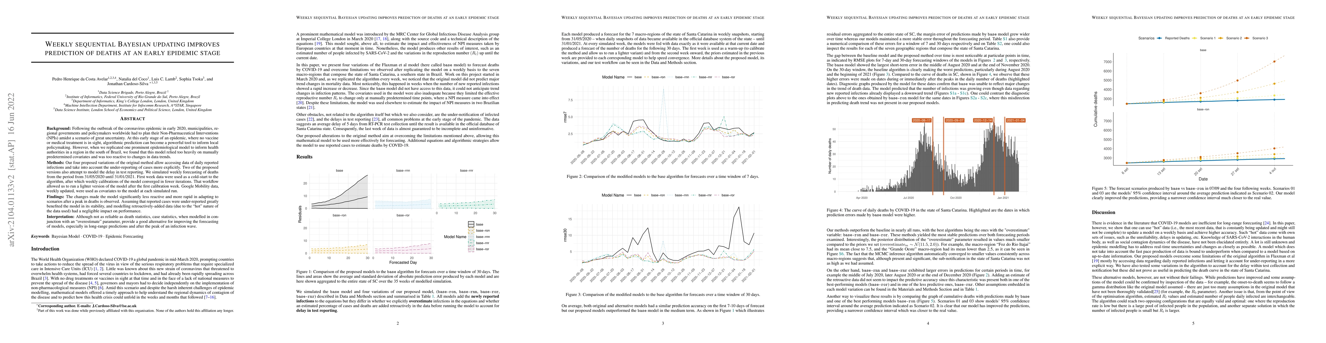 Thumbnail for Weekly sequential Bayesian updating improves prediction of deaths at an
  early epidemic stage