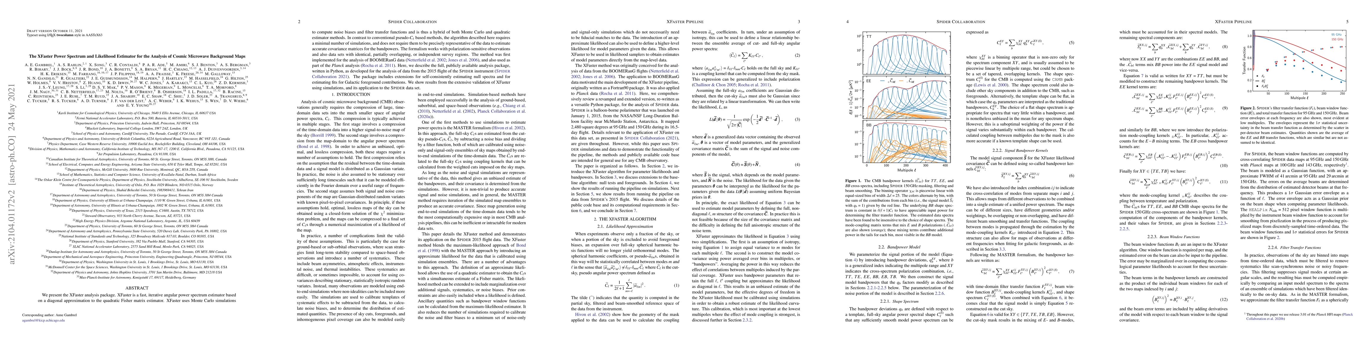 Thumbnail for The XFaster Power Spectrum and Likelihood Estimator for the Analysis of
  Cosmic Microwave Background Maps
