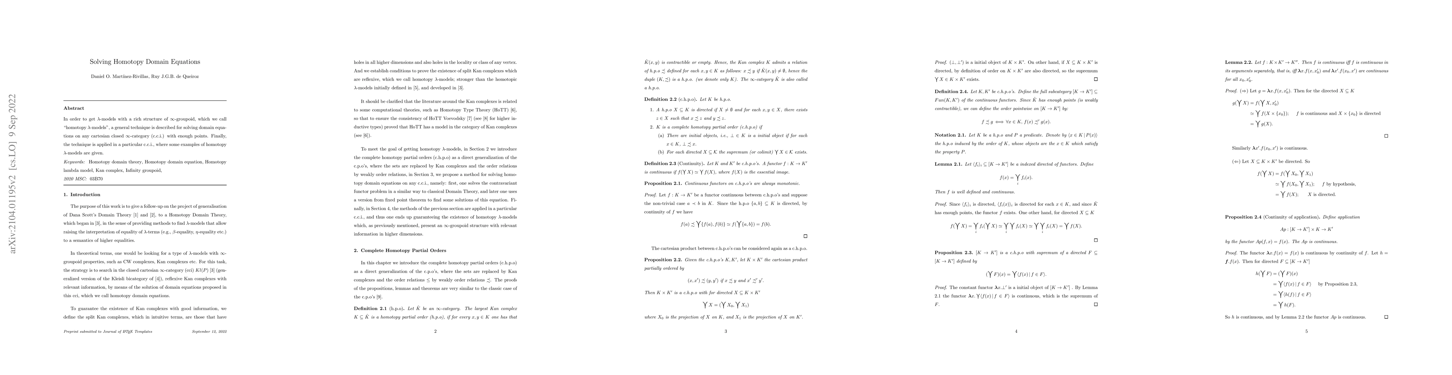 Thumbnail for Solving Homotopy Domain Equations