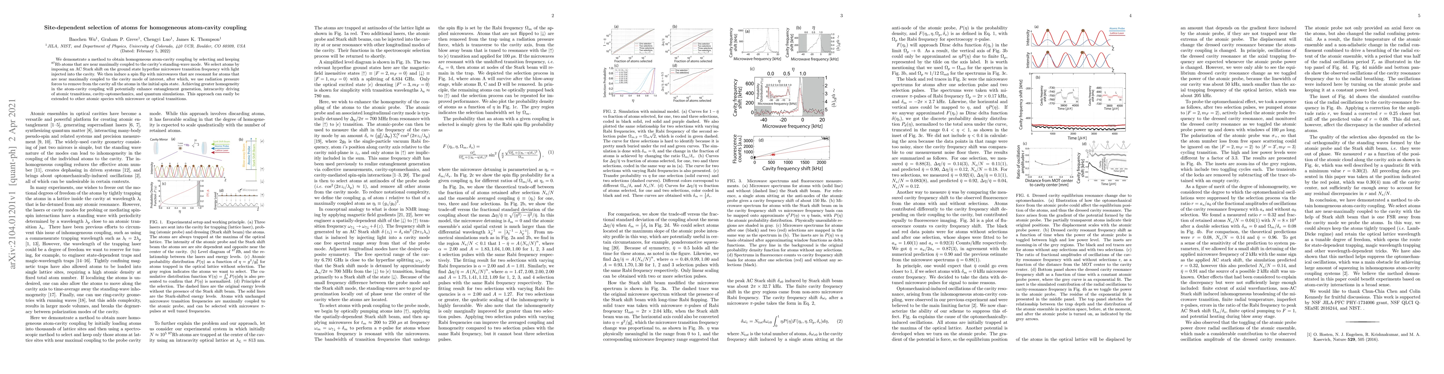 Thumbnail for Site-dependent selection of atoms for homogeneous atom-cavity coupling