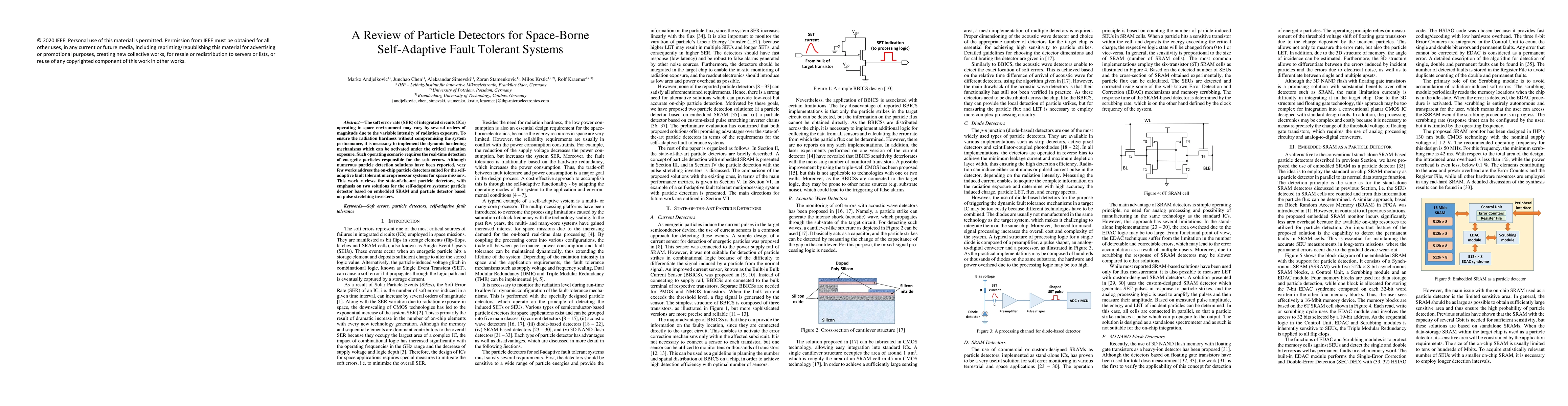Thumbnail for A Review of Particle Detectors for Space-Borne Self-Adaptive
  Fault-Tolerant Systems