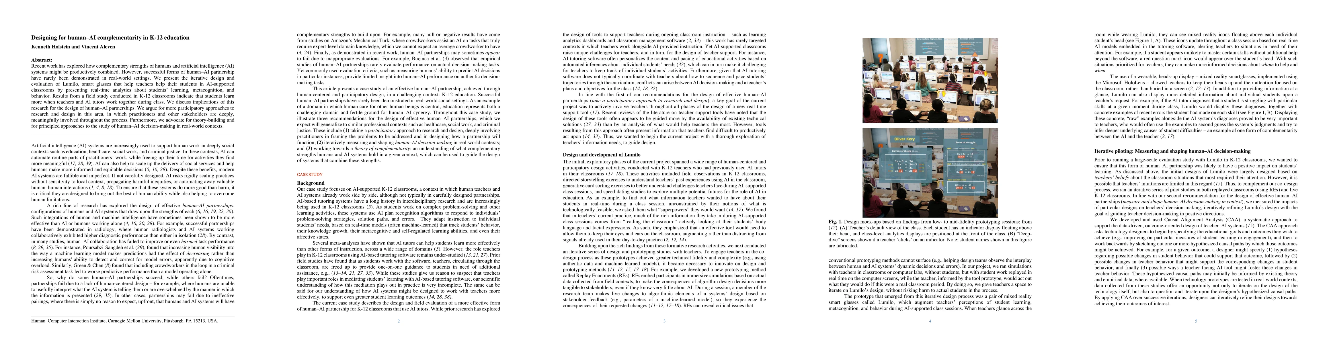 Thumbnail for Designing for human-AI complementarity in K-12 education