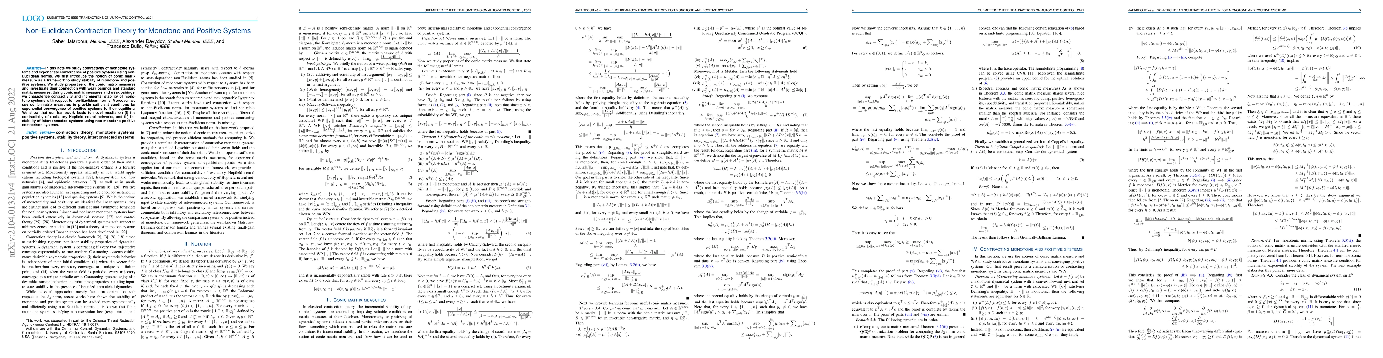 Thumbnail for Non-Euclidean Contraction Theory for Monotone and Positive Systems