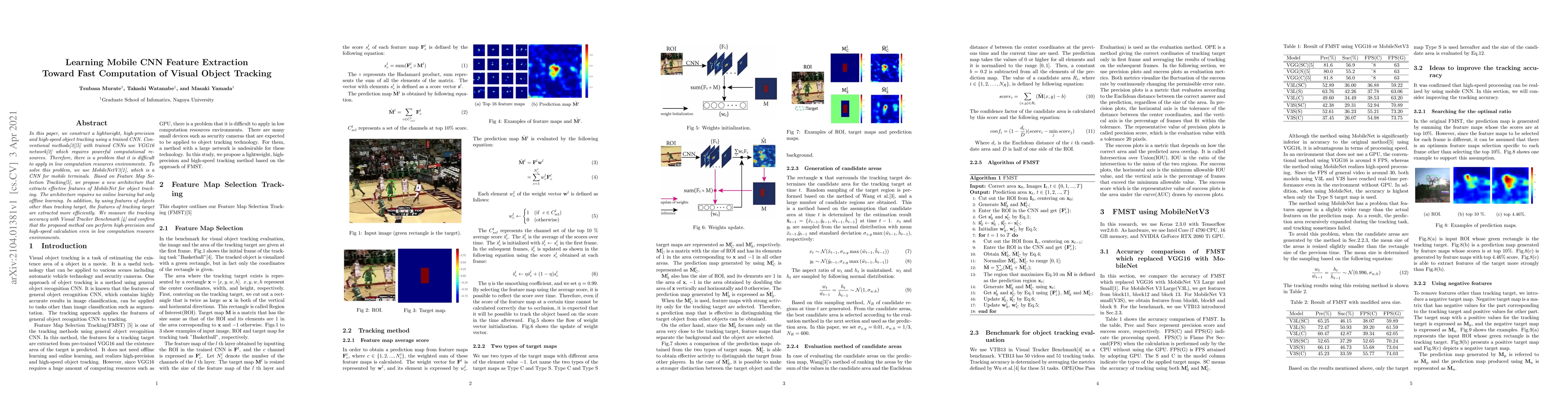 Thumbnail for Learning Mobile CNN Feature Extraction Toward Fast Computation of Visual
  Object Tracking