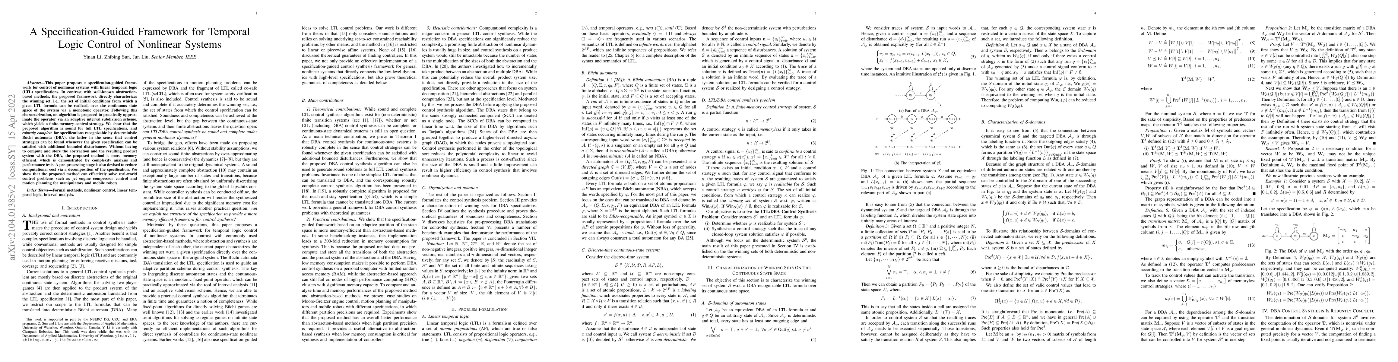 Thumbnail for A Specification-Guided Framework for Temporal Logic Control of Nonlinear
  Systems