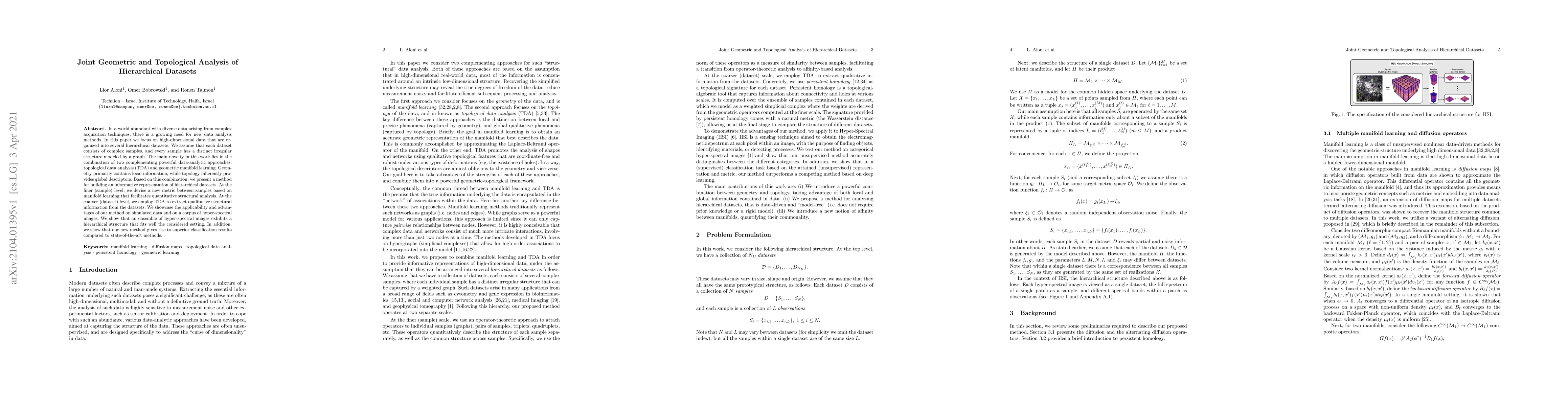Thumbnail for Joint Geometric and Topological Analysis of Hierarchical Datasets