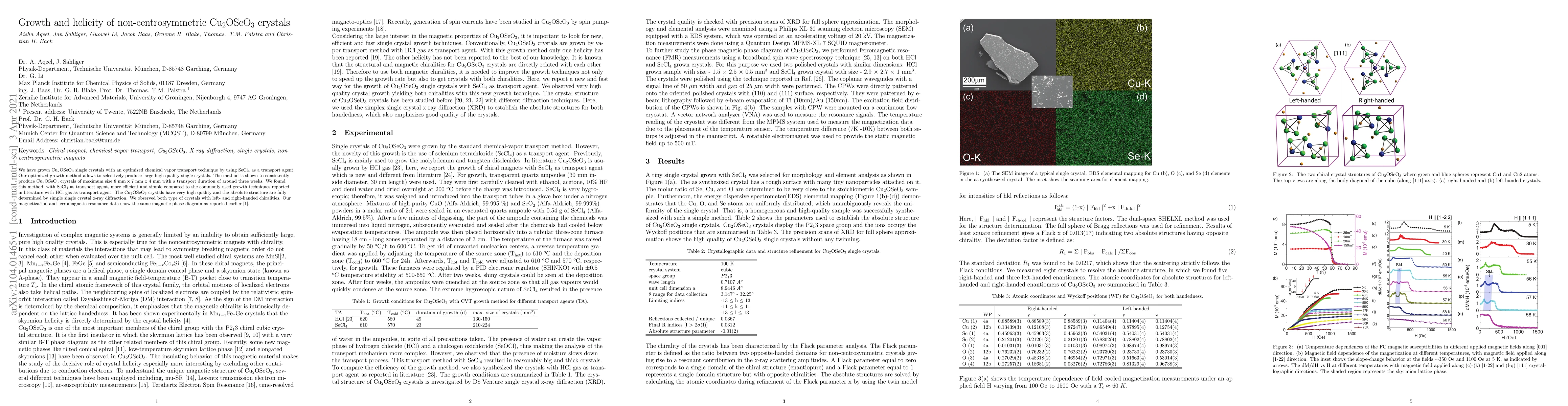 Thumbnail for Growth and helicity of non-centrosymmetric Cu$_2$OSeO$_3$ crystals