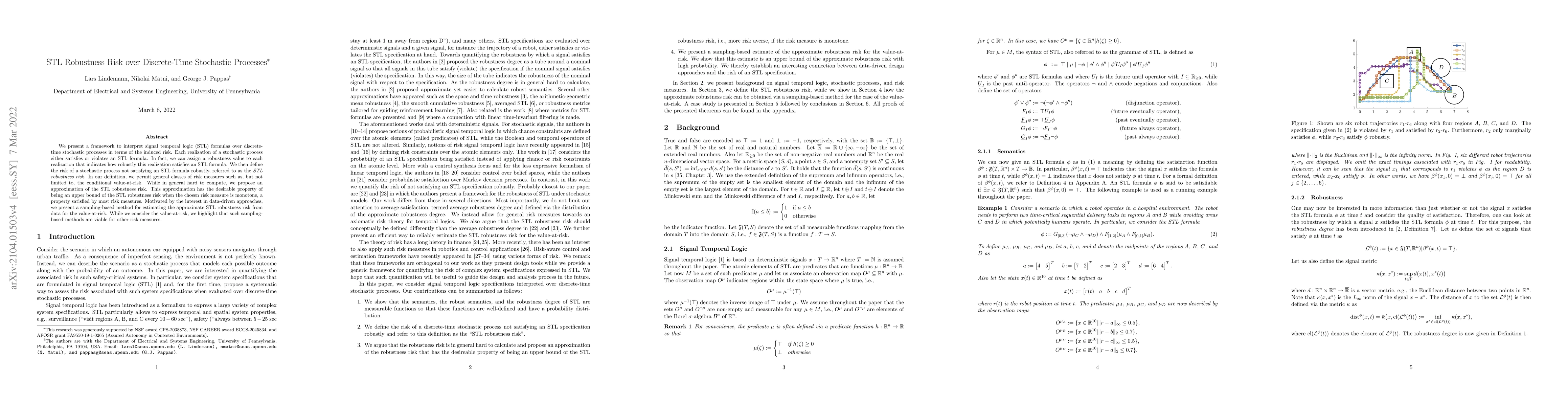 Thumbnail for STL Robustness Risk over Discrete-Time Stochastic Processes