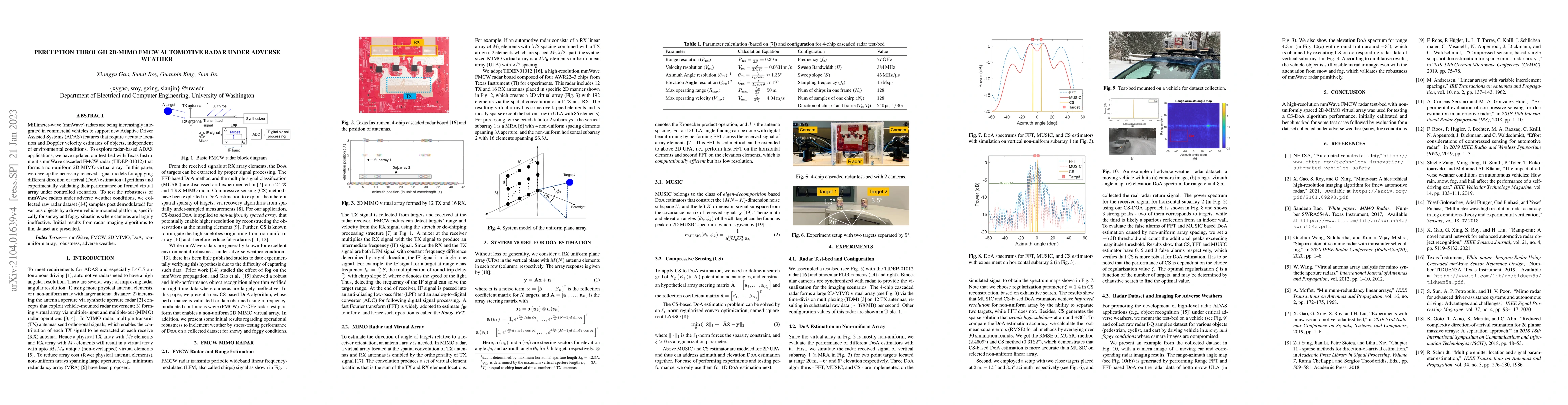 Thumbnail for Perception Through 2D-MIMO FMCW Automotive Radar Under Adverse Weather