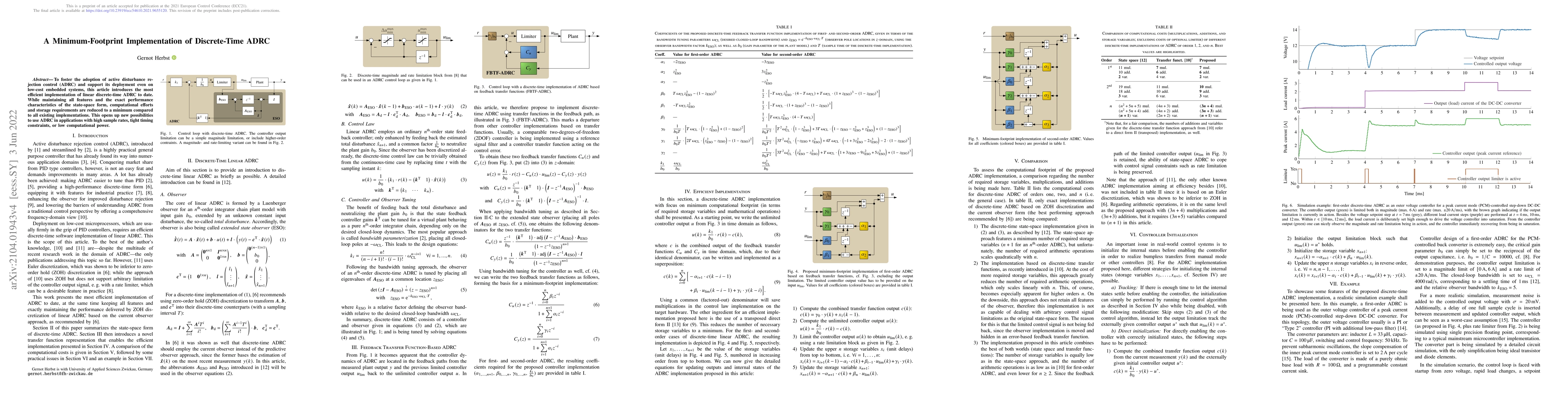 Thumbnail for A Minimum-Footprint Implementation of Discrete-Time ADRC