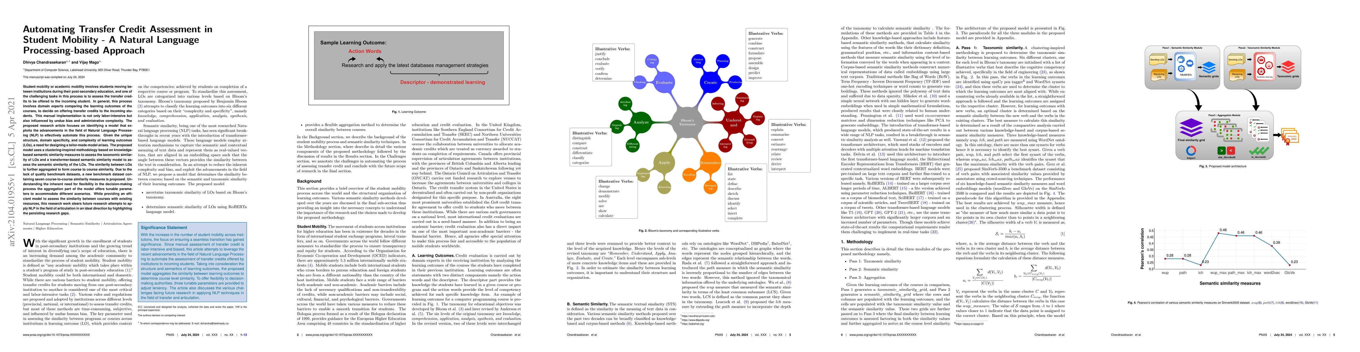 Thumbnail for Automating Transfer Credit Assessment in Student Mobility -- A Natural
  Language Processing-based Approach