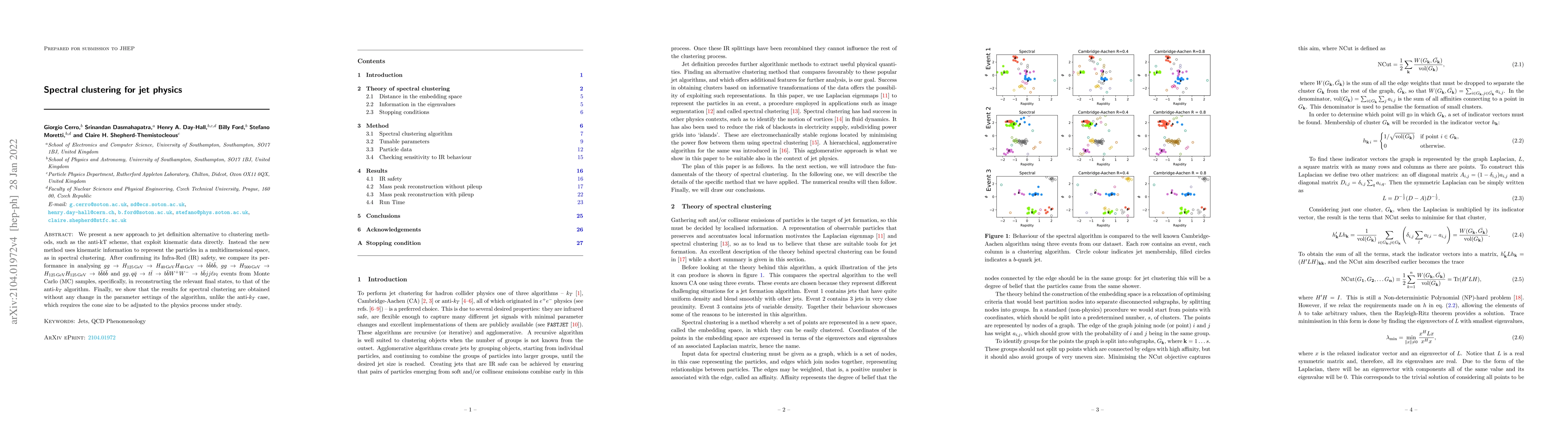 Thumbnail for Spectral Clustering for Jet Physics