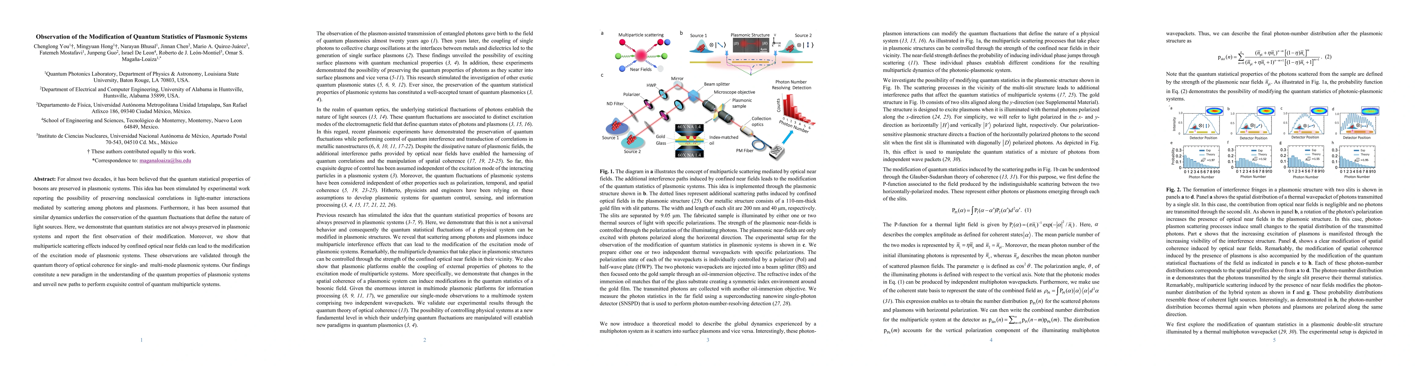 Thumbnail for Observation of the Modification of Quantum Statistics of Plasmonic
  Systems