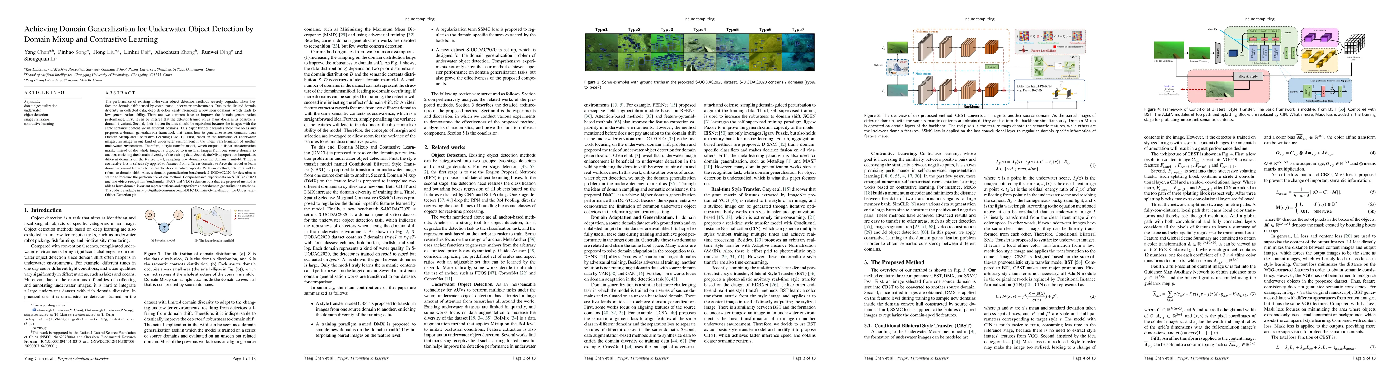 Thumbnail for Achieving Domain Generalization in Underwater Object Detection by Domain
  Mixup and Contrastive Learning