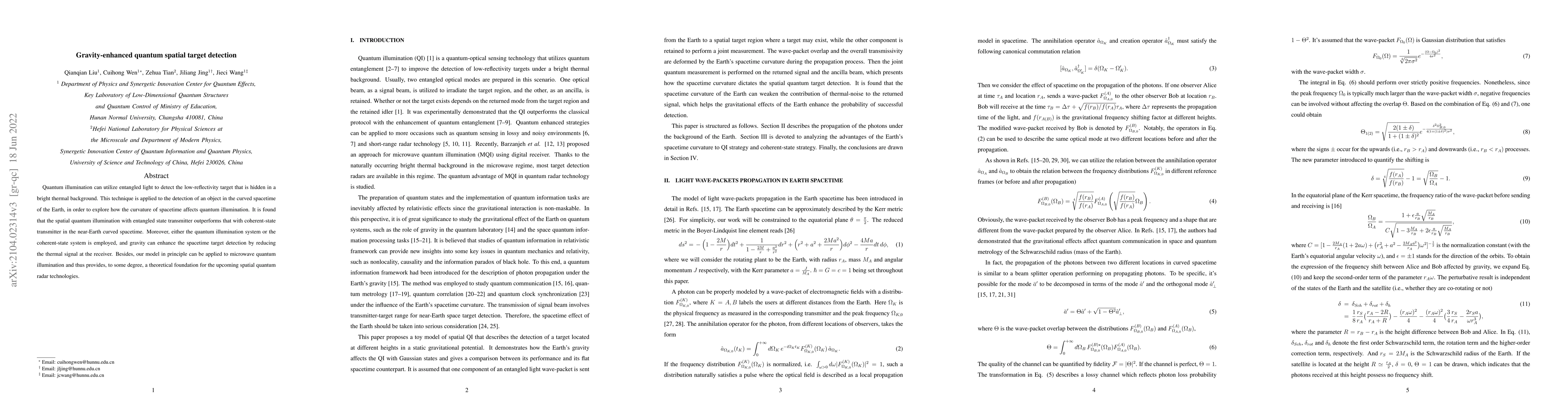 Thumbnail for Gravity enhanced quantum spatial target detection