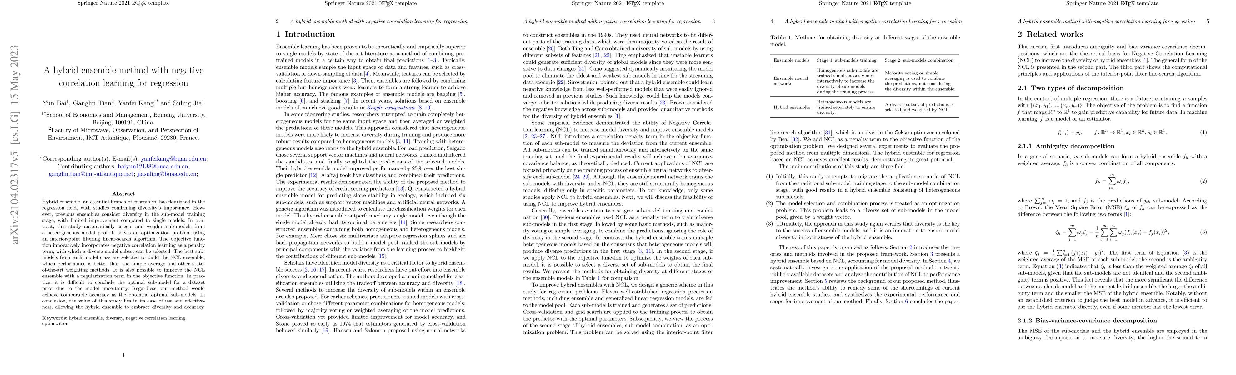 Thumbnail for A hybrid ensemble method with negative correlation learning for
  regression
