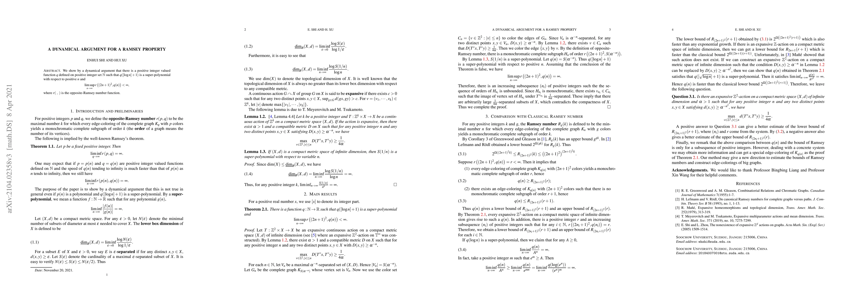Thumbnail for A dynamical argument for a Ramsey property