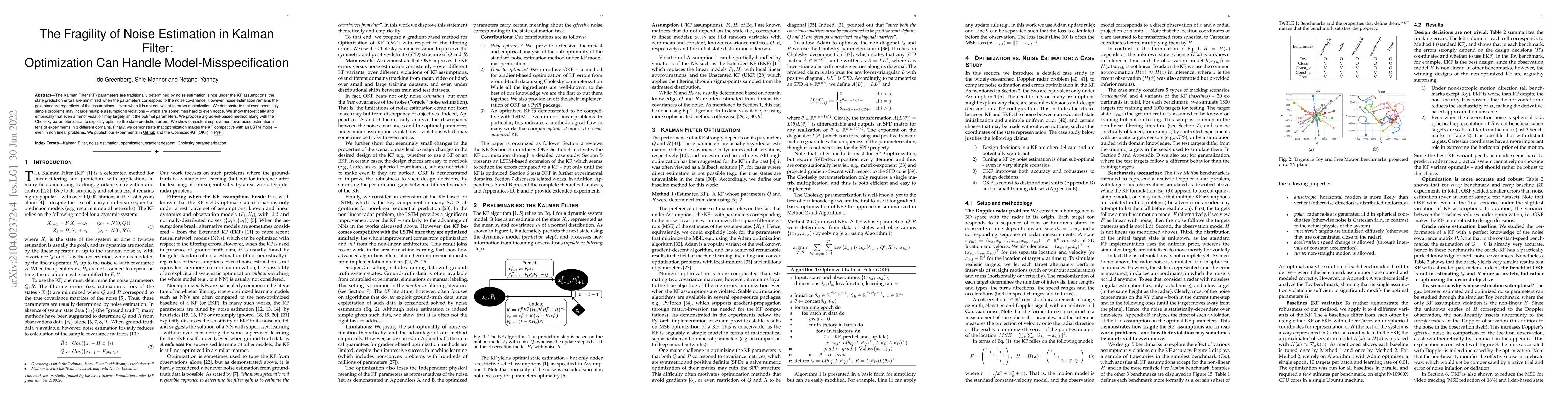 Thumbnail for The Fragility of Noise Estimation in Kalman Filter: Optimization Can
  Handle Model-Misspecification