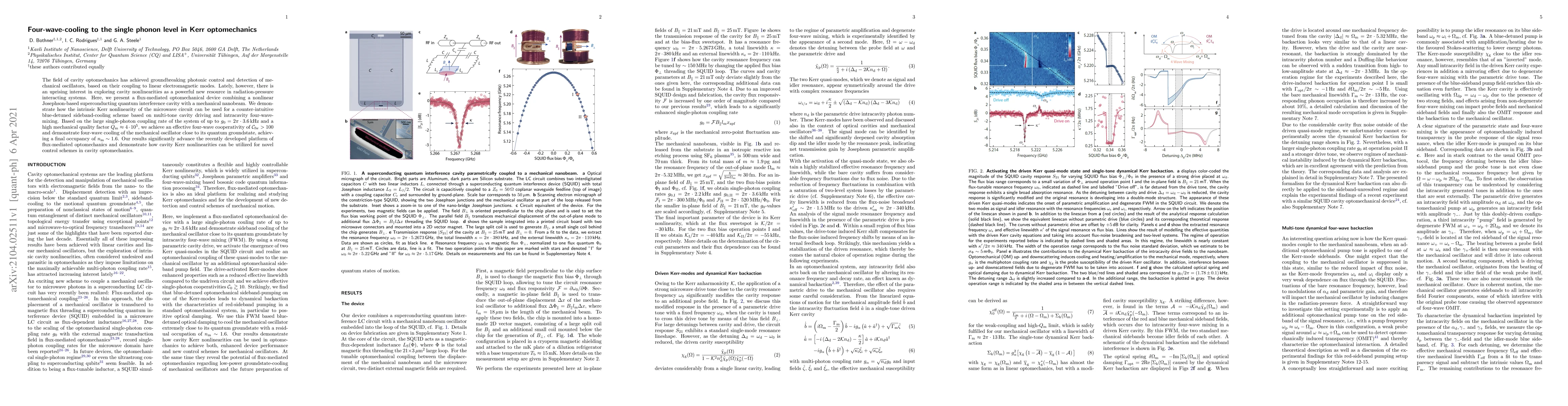 Thumbnail for Four-wave-cooling to the single phonon level in Kerr optomechanics