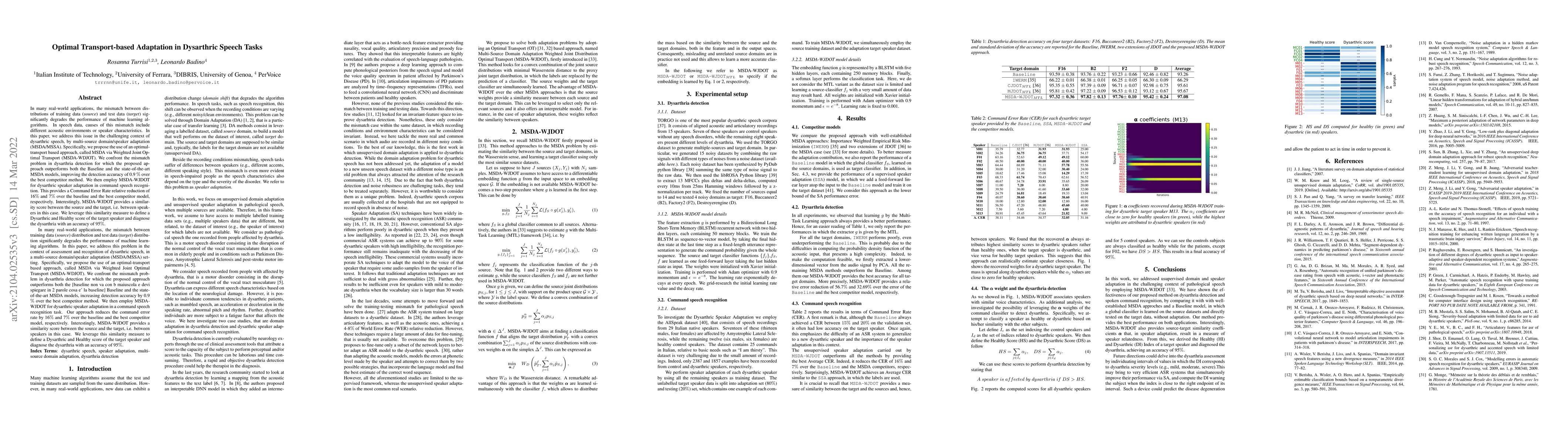 Thumbnail for Optimal Transport-based Adaptation in Dysarthric Speech Tasks