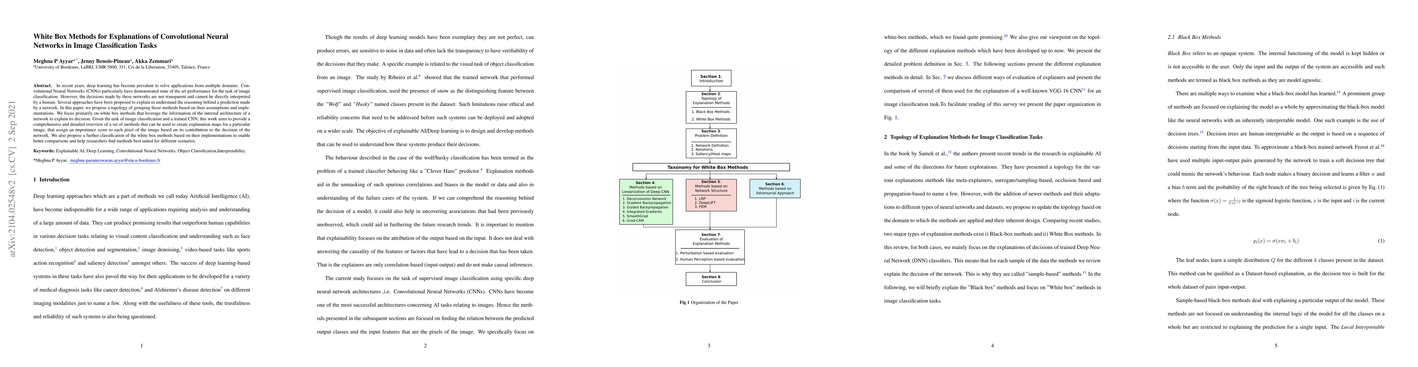 Thumbnail for White Box Methods for Explanations of Convolutional Neural Networks in
  Image Classification Tasks
