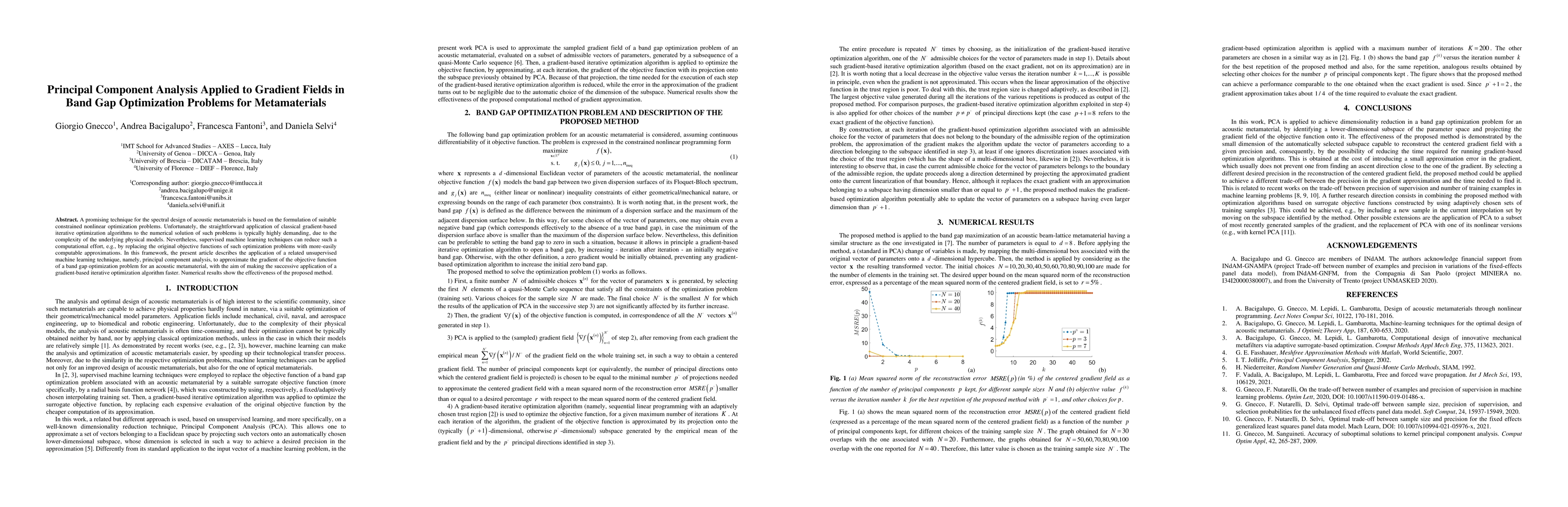 Thumbnail for Principal Component Analysis Applied to Gradient Fields in Band Gap
  Optimization Problems for Metamaterials