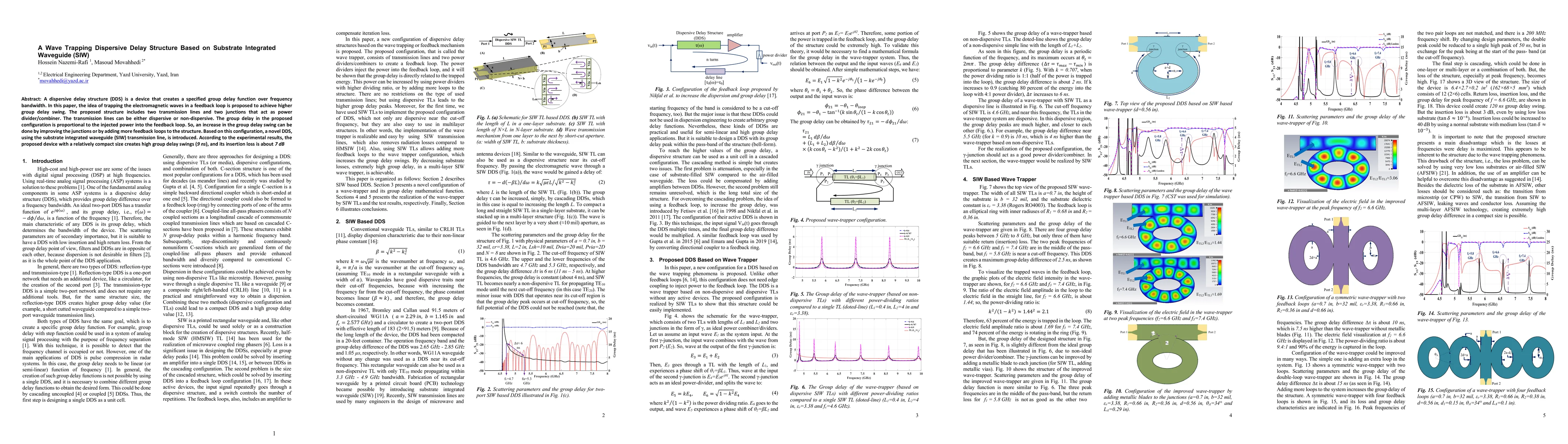 Thumbnail for A Wave Trapping Dispersive Delay Structure Based on Substrate Integrated
  Waveguide (SIW)