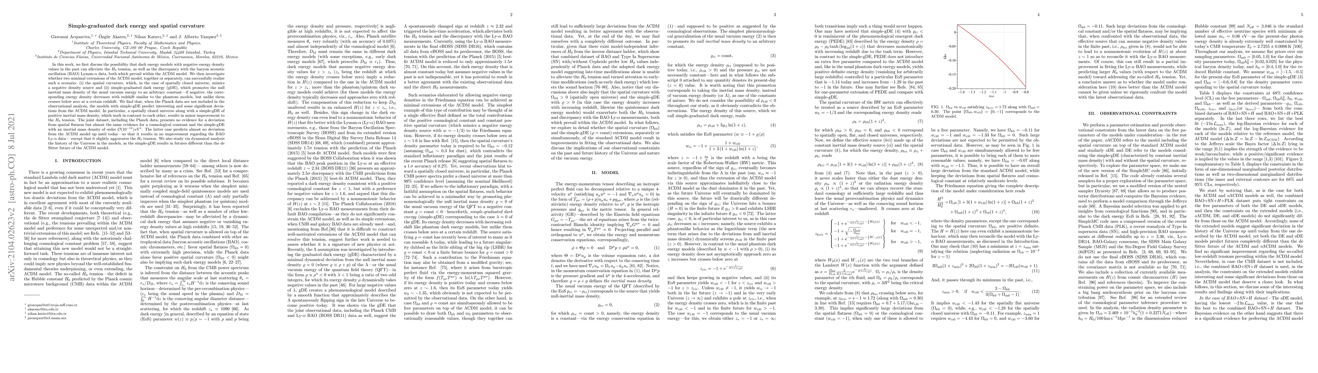 Thumbnail for Simple-graduated dark energy and spatial curvature