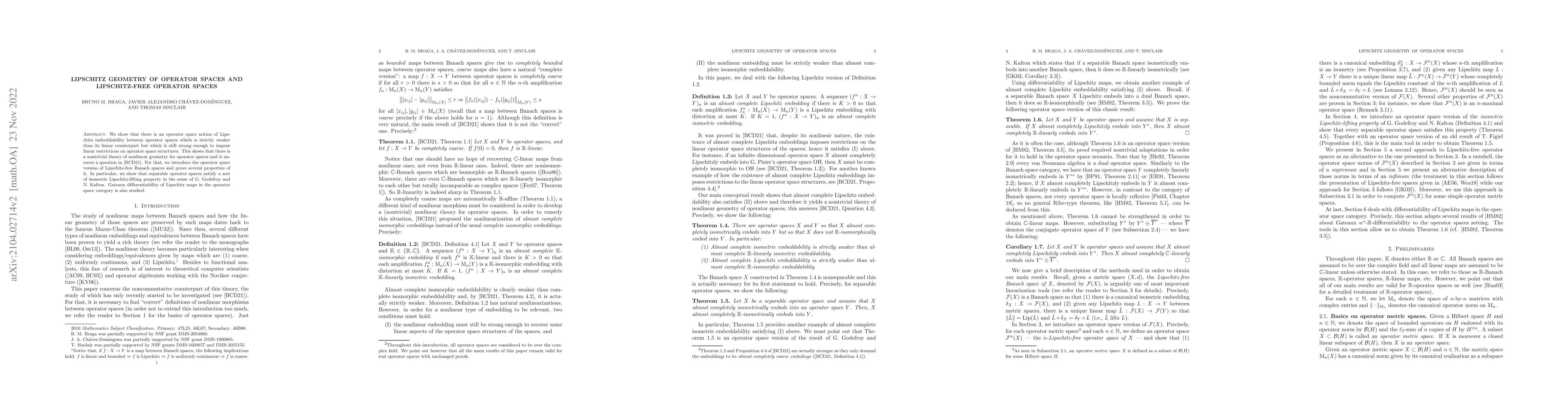 Thumbnail for Lipschitz geometry of operator spaces and Lipschitz-free operator spaces