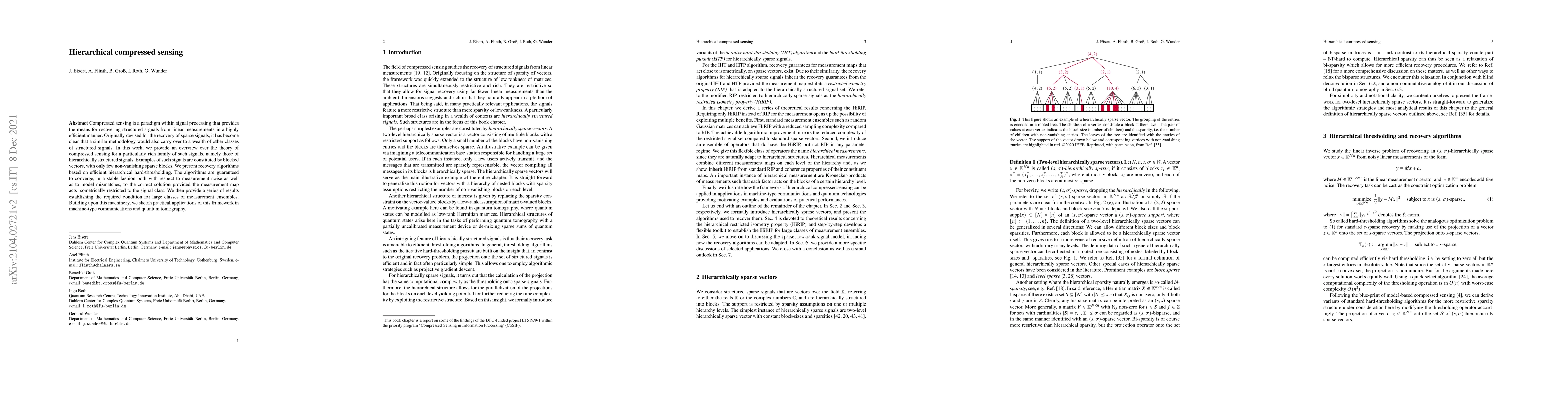 Thumbnail for Hierarchical compressed sensing