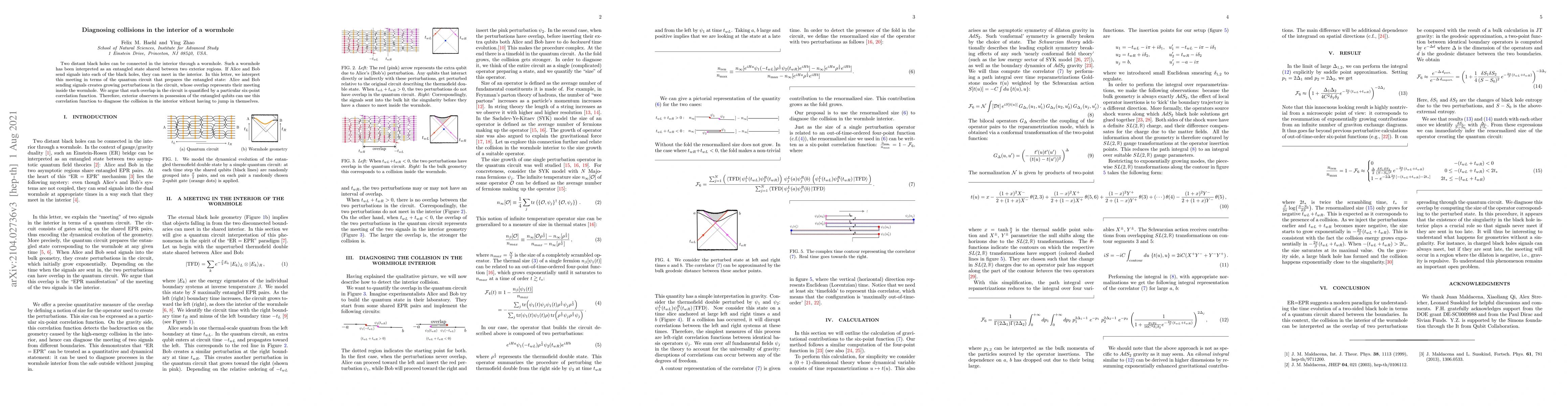 Thumbnail for Diagnosing collisions in the interior of a wormhole
