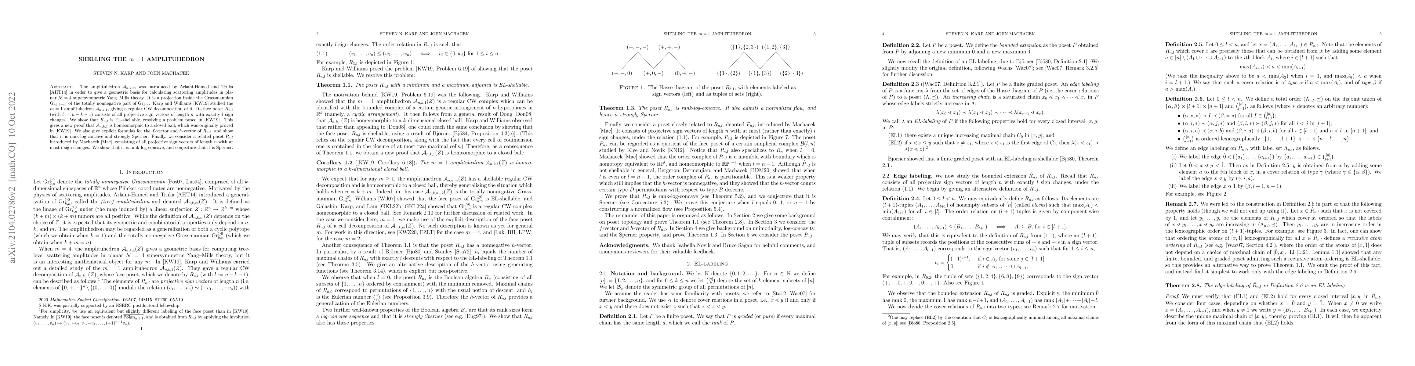 Thumbnail for Shelling the m=1 amplituhedron