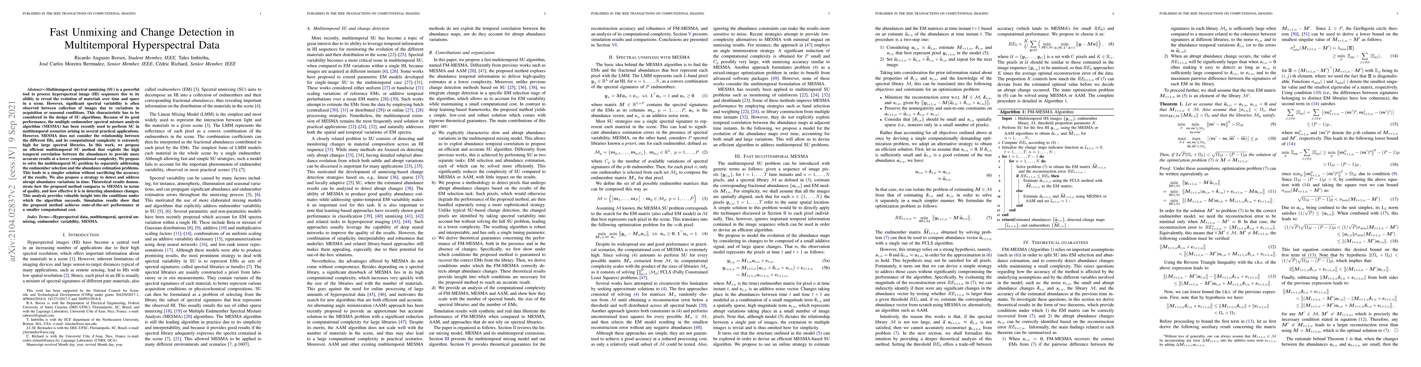Thumbnail for Fast Unmixing and Change Detection in Multitemporal Hyperspectral Data