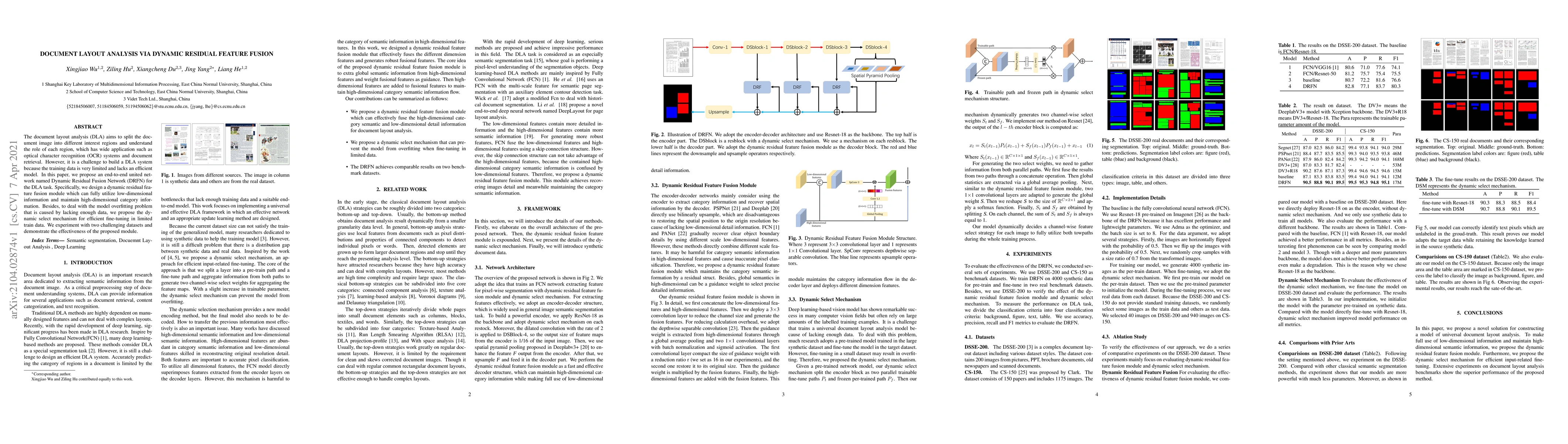 Thumbnail for Document Layout Analysis via Dynamic Residual Feature Fusion