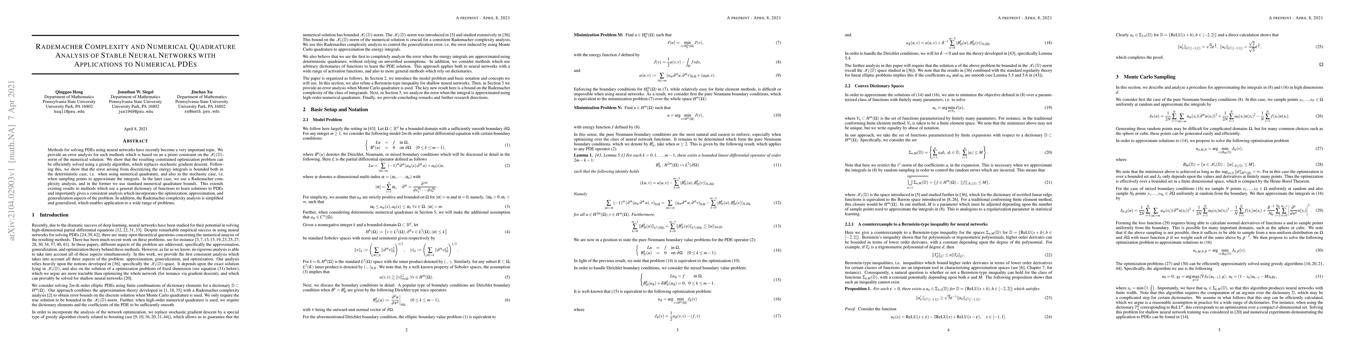 Thumbnail for A Priori Analysis of Stable Neural Network Solutions to Numerical PDEs