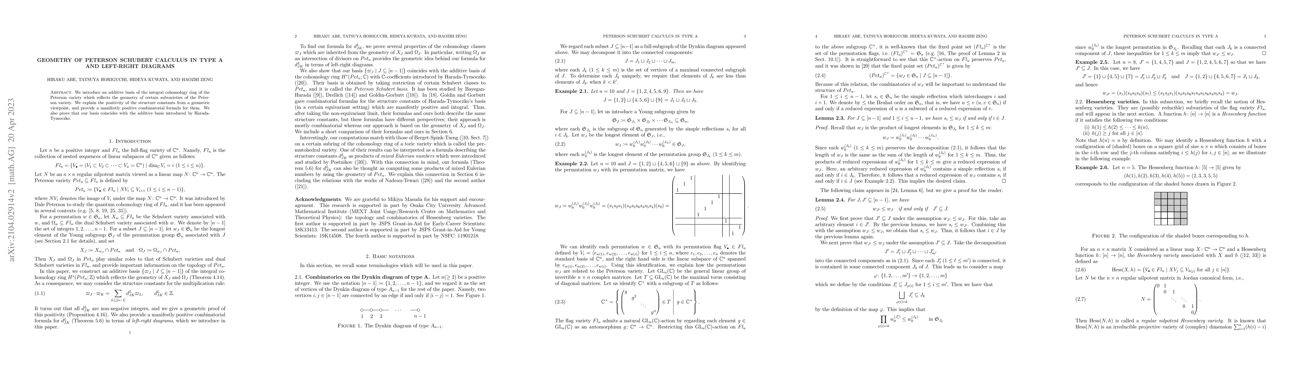 Thumbnail for Geometry of Peterson Schubert calculus in type A and left-right diagrams