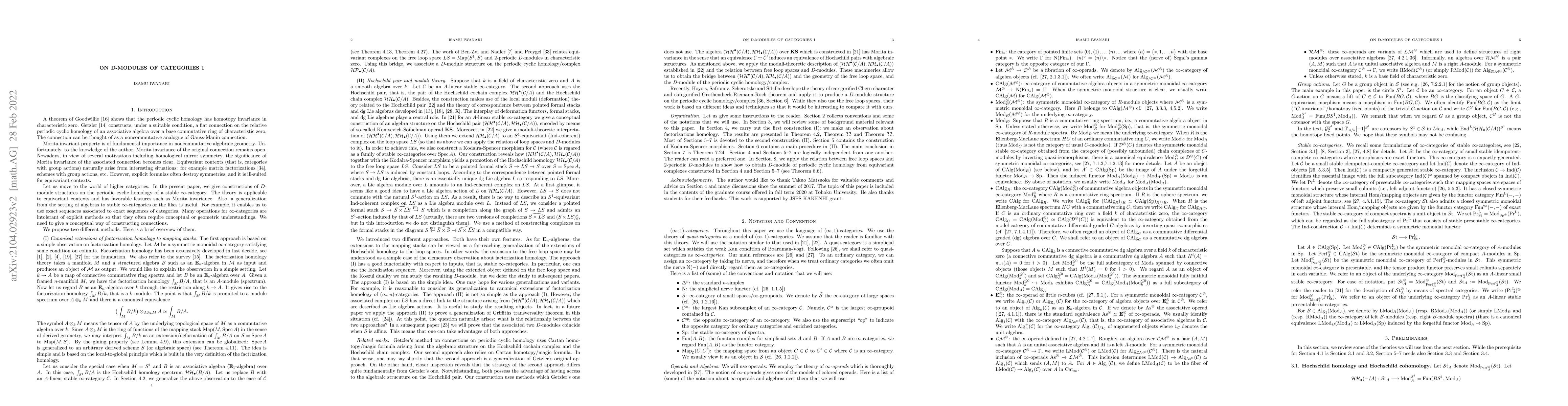 Thumbnail for On D-modules of categories I