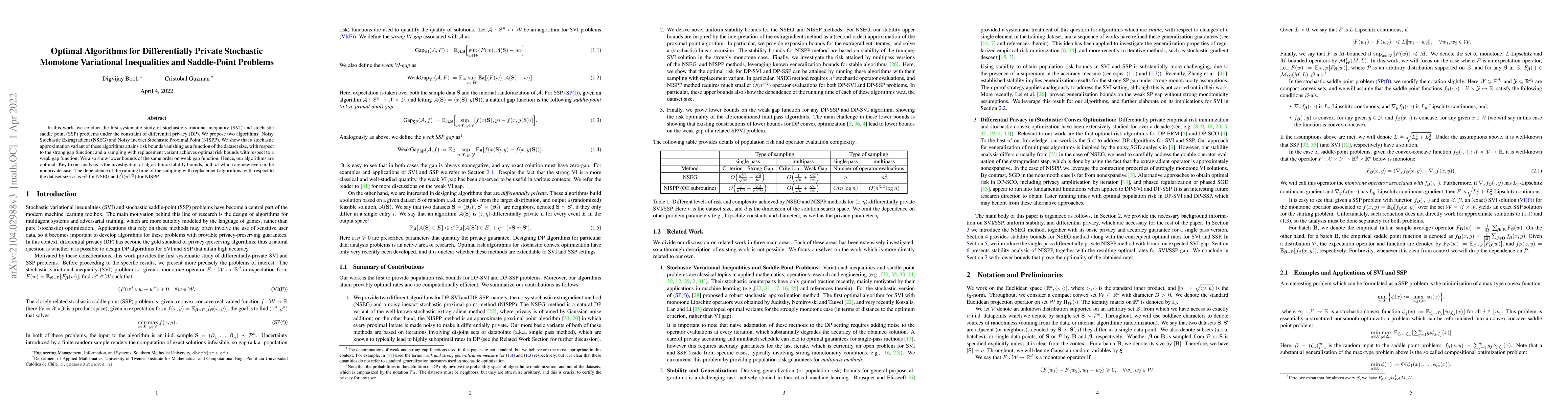 Thumbnail for Optimal Algorithms for Differentially Private Stochastic Monotone
  Variational Inequalities and Saddle-Point Problems