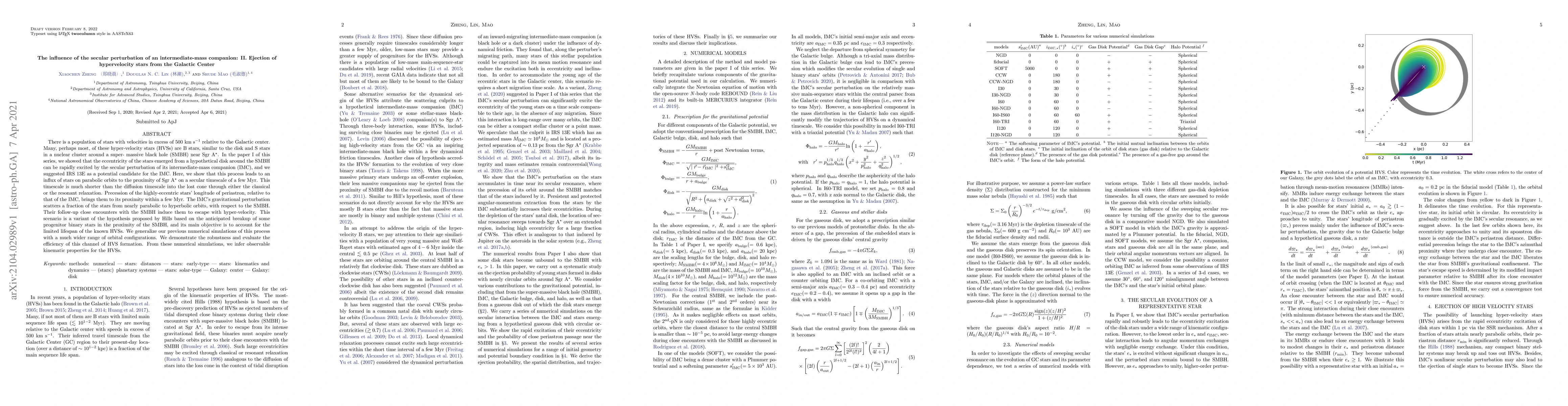 Thumbnail for The influence of the secular perturbation of an intermediate-mass
  companion: II. Ejection of hypervelocity stars from the Galactic Center