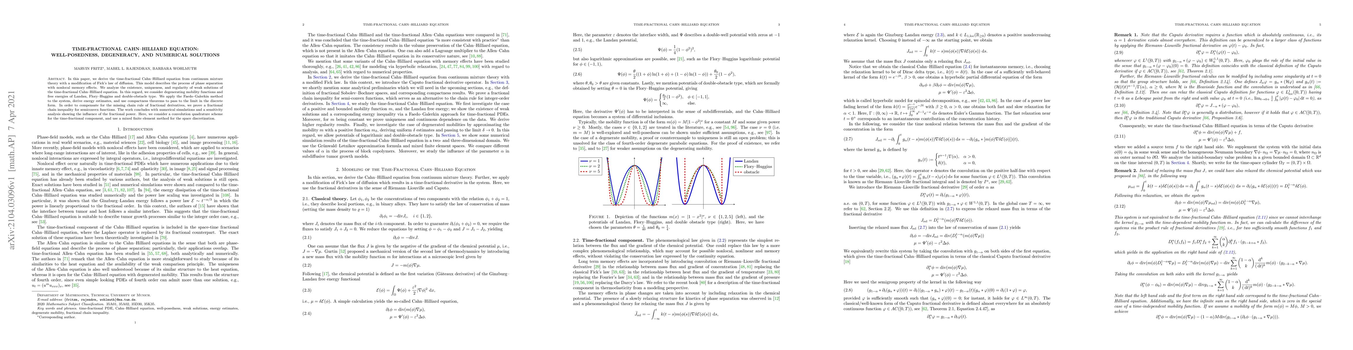 Thumbnail for Time-fractional Cahn-Hilliard equation: Well-posedness, degeneracy, and
  numerical solutions