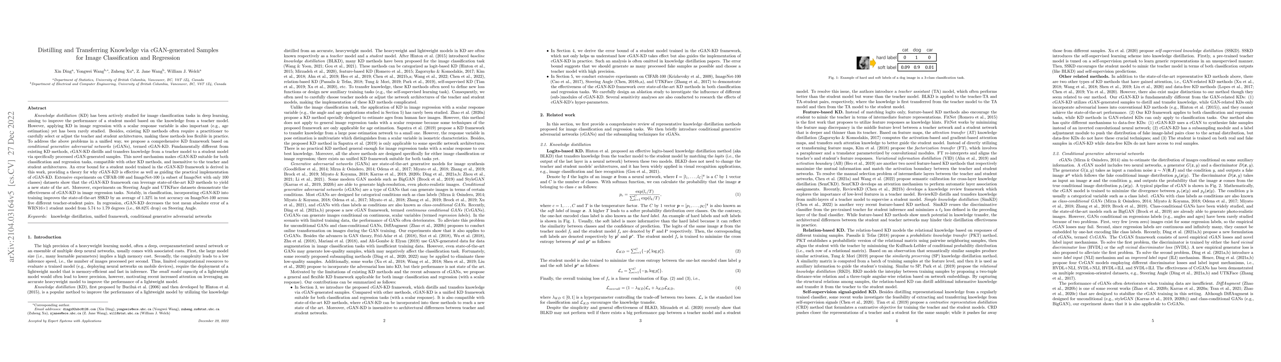 Thumbnail for Distilling and Transferring Knowledge via cGAN-generated Samples for
  Image Classification and Regression