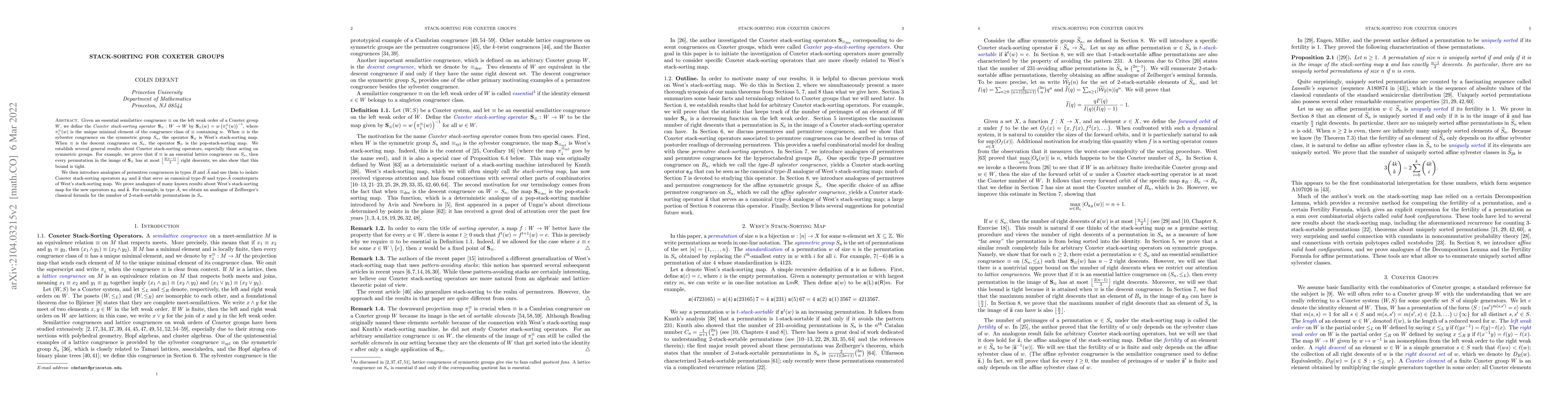 Thumbnail for Stack-Sorting for Coxeter Groups