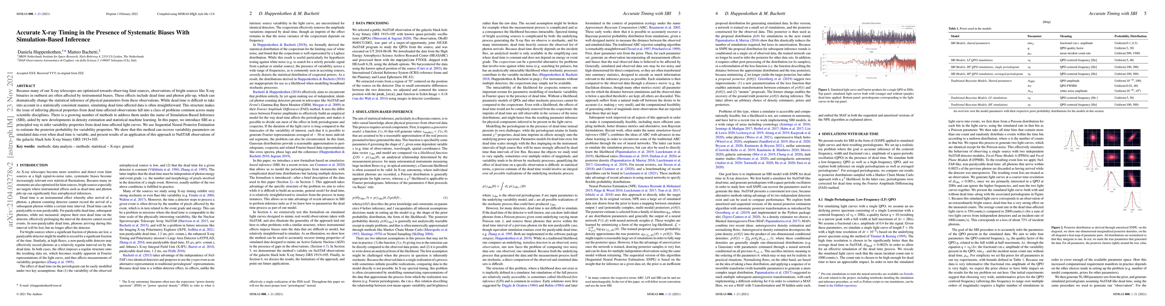 Thumbnail for Accurate X-ray Timing in the Presence of Systematic Biases With
  Simulation-Based Inference