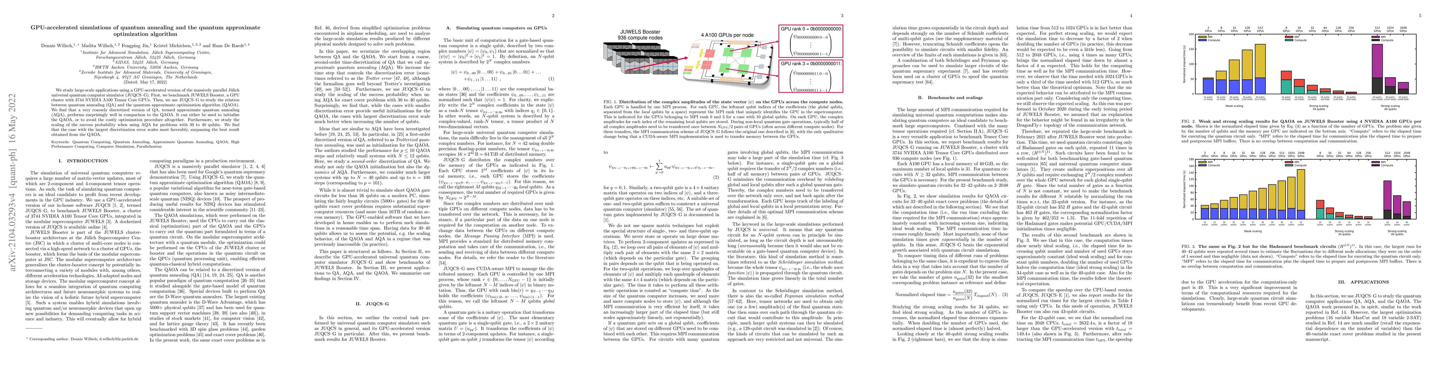 Thumbnail for GPU-accelerated simulations of quantum annealing and the quantum
  approximate optimization algorithm