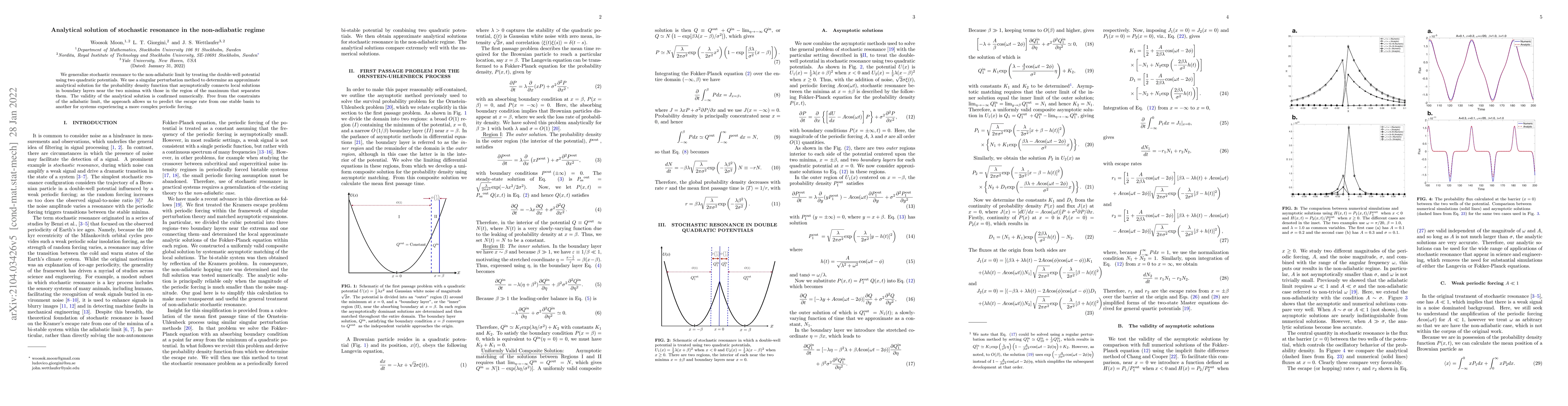 Thumbnail for Analytical solution of stochastic resonance in the nonadiabatic regime