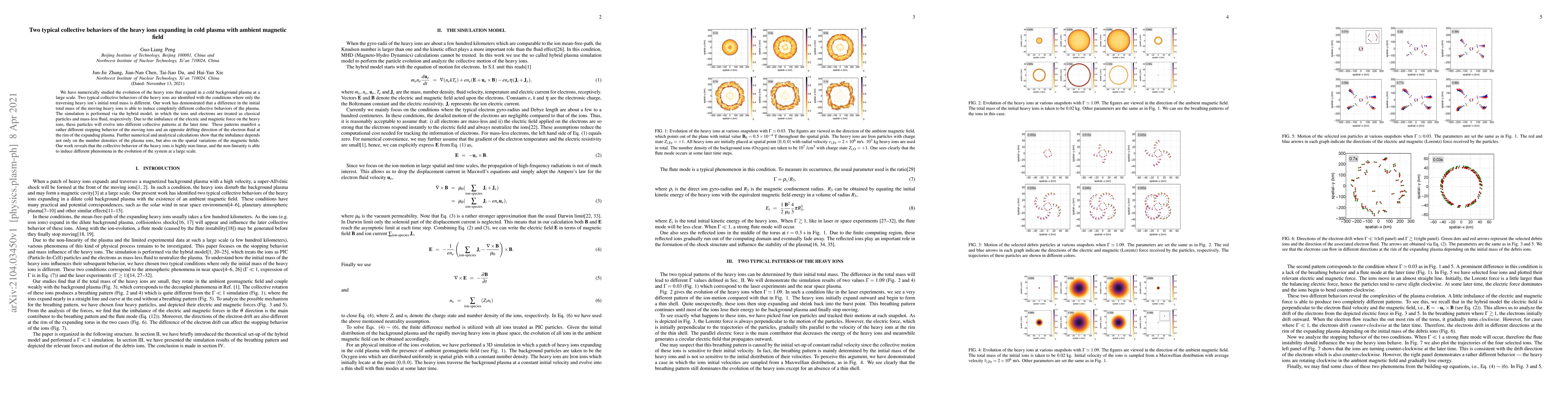 Thumbnail for Two typical collective behaviors of the heavy ions expanding in cold
  plasma with ambient magnetic field