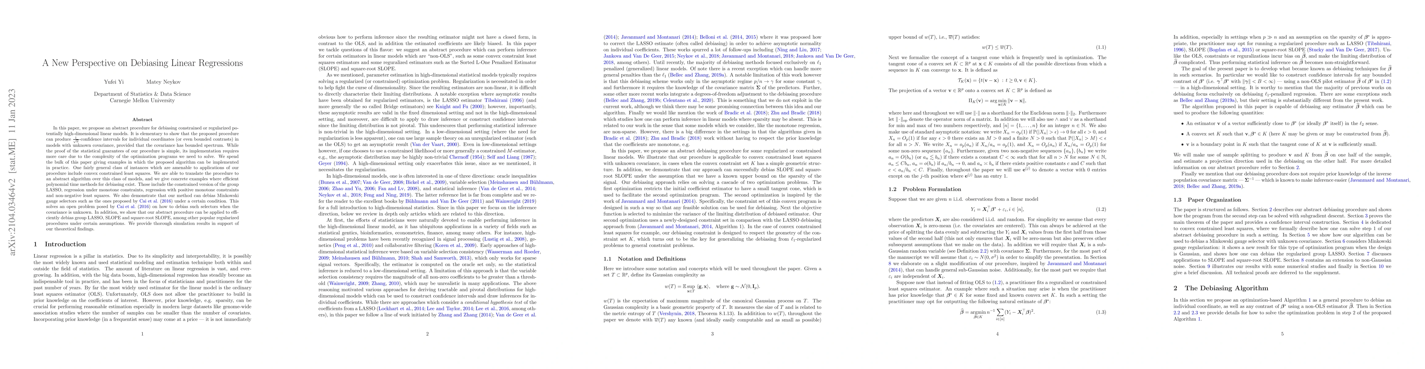 Thumbnail for A New Perspective on Debiasing Linear Regressions