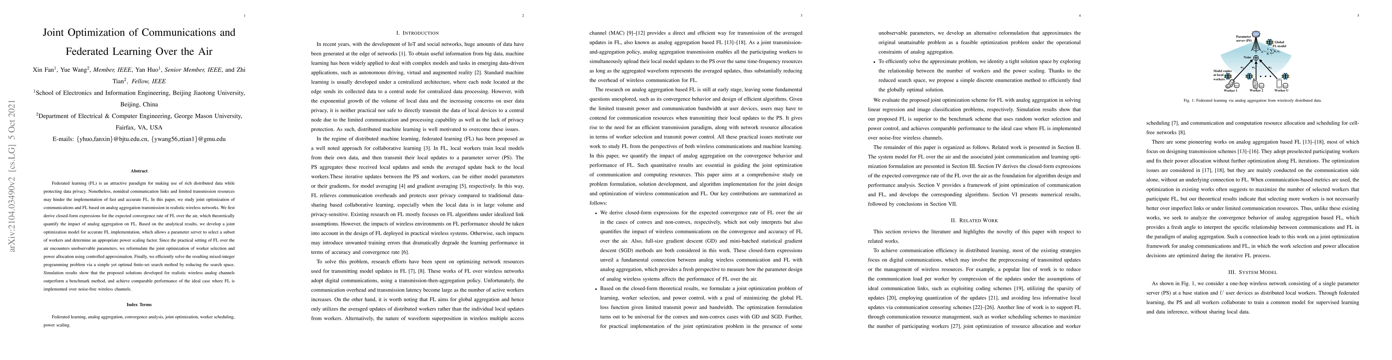 Thumbnail for Joint Optimization of Communications and Federated Learning Over the Air