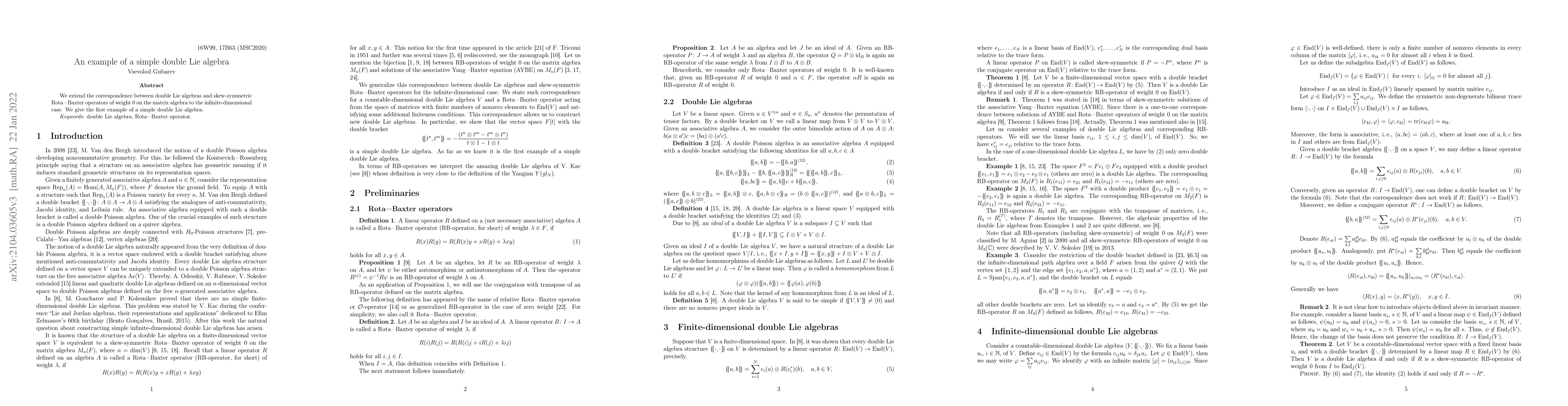 Thumbnail for An example of a simple double Lie algebra